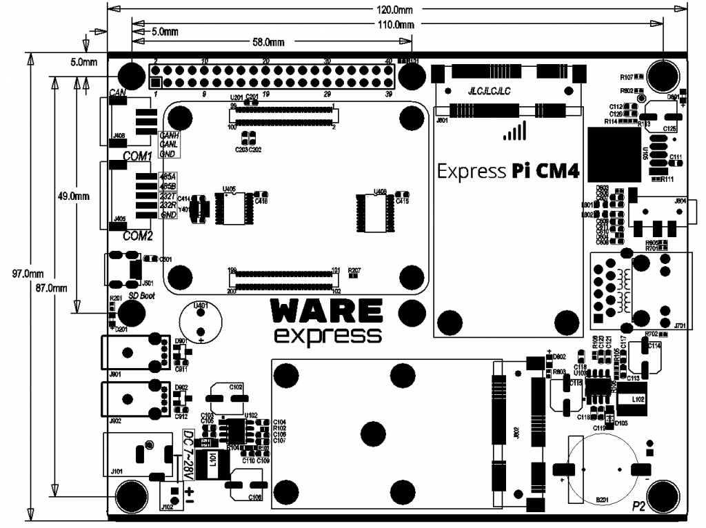 嵌入式主板：Express Pi CM4 物一世 WareExpress